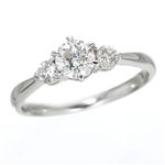 K18ホワイトゴールド0.7ct ダイヤリング 指輪 キャッスルリング 19号
