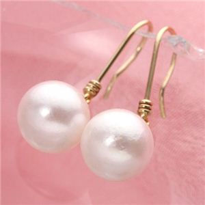 K18パールフックピアス