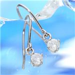 プラチナ 0.1ct フックピアス ダイヤモンドピアス