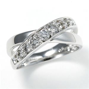 0.5ct ダブルクロスダイヤリング 指輪 エタニティリング 11号
