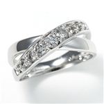 0.5ct ダブルクロスダイヤリング 指輪 エタニティリング 15号