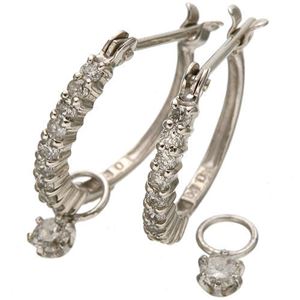 ダイヤハーフエタニティ計0.3ct ダイヤモンドピアス SILVER