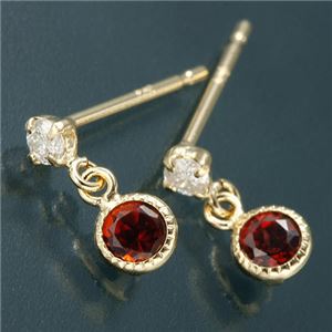Amelie Monchouchouアンティーク調バースデイピアス 1月ガーネット