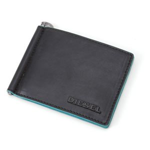 DIESEL(ディーゼル) 札バサミ 両面カード入れ　T8013BLACKH　8.5×W11.0×D1.0cm