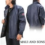 MAUI AND SONS 襟裏和柄チラ見せ 裏フリースジャケット　MB06-M1027 ネイビーL