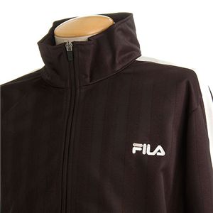 FILA(フィラ) シャドーストライプメンズジャージセットアップ チャコール×ホワイト M