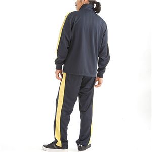 FILA(フィラ) シャドーストライプメンズジャージセットアップ ネイビー×イエロ- M