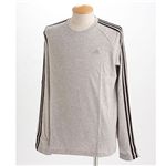 adidas メンズ3SロングスリーブTシャツ MEDGREHEA(ミディアムグレイへザー)O