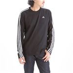 adidas メンズ3SロングスリーブTシャツ BLACK(ブラック)O
