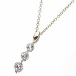 Pt100 アイスブルーサファイア0.5ct スリーストーンペンダント FSD-HH00033