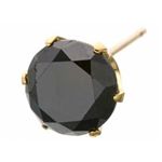 K18YG　ブラックダイヤ2ct　スタッドピアス片側のみ