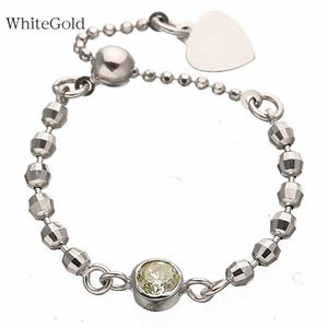 K18　ダイヤ0.1ｃｔ　チェーンリング ＜WhiteGold＞