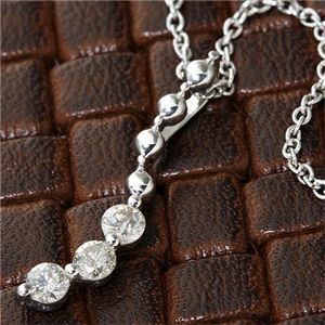 スターリングシルバー　ダイヤ合計0.2ct　ジャーニーペンダント