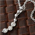 スターリングシルバー　ダイヤ合計0.2ct　ジャーニーペンダント