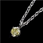 Pt900台 イエローダイヤ0.1ct　プチペンダント　（SVチェーン付き）