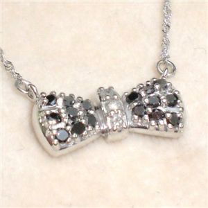 K18WG ダイヤモンド0.3ct　リボンペンダント