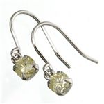 K18WG/0.1ｃｔ　イエローダイヤモンドフックピアス