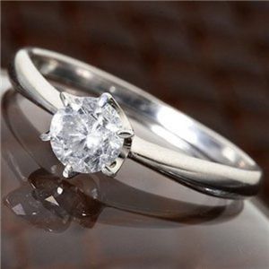 鑑定付!PTダイヤモンド0.35ct 立爪リング 15号