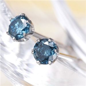 プラチナ0.2ctブルーダイヤモンドピアス