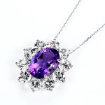 アメシスト&ホワイトトパーズ合計10CT　取り巻きペンダント
