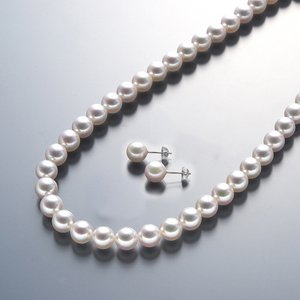 真珠総合研究所 あこや真珠＜花珠＞8-8.5ｍｍネックレス&ピアスセット