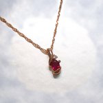 K18PGルビー0.2ct ダイヤモンドペンダント/ネックレス