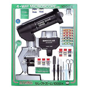 MIZAR-TEC（ミザールテック） 学習顕微鏡 実験セット付き セレクトズーム1000 100〜1000倍