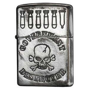 ジッポー(ZIPPO) ユーズド加工 2UDN-SKLGD シルバー スカル