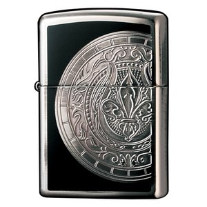 ジッポー(ZIPPO) アンティーク調クレスト 2SIBK-ACYR ブラック/シルバー