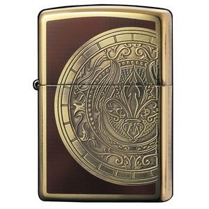 ジッポー(ZIPPO) アンティーク調クレスト 2BIBW-ACYR ブラウン/ゴールド
