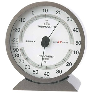 EMPEX（エンペックス） スーパーEX高品質温・湿度計 EX-2717 メタリックグレー