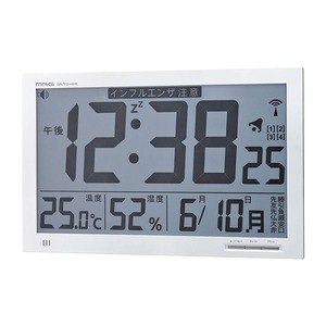 ノア精密 MAG（マグ） 環境表示機能付きデジタル電波置き時計 W-602WH/エアサーチメルスター
