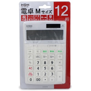 保土ヶ谷電子販売 セミディスク電卓Mサイズ HDC-04T-WH