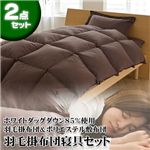 ホワイトダッグダウン85%使用羽毛掛布団 寝具2点セット ベージュ