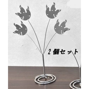 リーフ型ピアスディスプレイスタンド シルバー Lサイズ【2個セット】