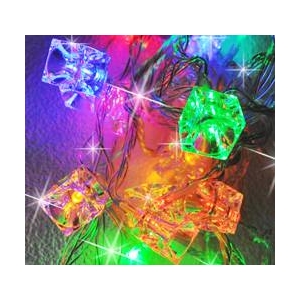 ソーラーイルミネーションライトコード カラフル40灯LEDキューブライト(4.5m)画像その1更新中