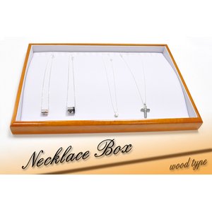 【2個セット】ホワイト/ウッド　ネックレストレー　フック有接客盆（オープンボックス）
