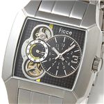 ficce(フィッチェ) ツインムーブ(クォーツ＆自動巻) メンズブレスウォッチ FC-11026-02／ブラック