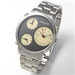 GEORGES RECH(ジョルジュレッシュ) トリプルフェイス メンズブレスウォッチ GR-14022 GR-14022-02/ブラック