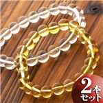 白水晶＆黄水晶ブレス2本セット