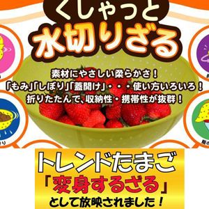 メディア掲載!くしゃっと水切りざる レモン