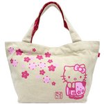 HELLO KITTY　はろうきてぃ　和柄トートバッグ【着物・生成り】 