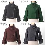 カラー8色メルトンスタンドショートボレロ チャコール M