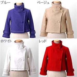 カラー8色メルトンスタンドショートボレロ ホワイト M