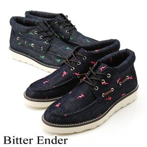 Bitter Ender(ビター エンダー) 刺繍デニムブーツ 052 グリーン Mサイズ