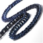 ダブル6面ブルーチタンネックレス 60cm