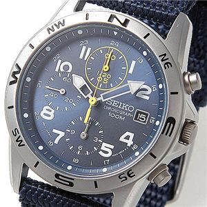 SEIKO ミリタリー クロノグラフ SND379R／ディープブルー