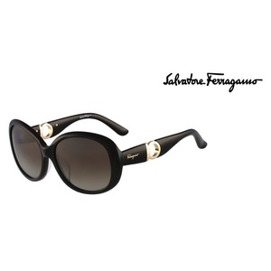 2015年モデル・ガンチーニモデル★フェラガモサングラス[ブラック×【Ferragamo】ゴールドロゴ]