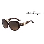 2015年モデル・ガンチーニモデル★フェラガモサングラス[ダークデミブラウン×【Ferragamo】ゴールドロゴ]