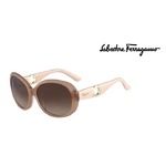 2015年モデル・ガンチーニモデル★フェラガモサングラス[ベージュ系ローズ×【Ferragamo】ゴールドロゴ]　